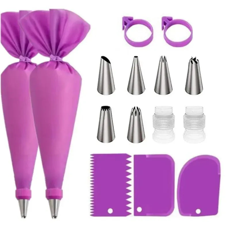 Poche à Douille en Silicone 43 pièces avec Douilles en Acier Inoxydable douillepoche