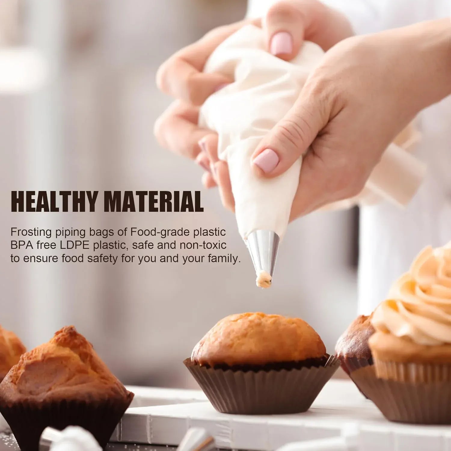 Poches à douille en acier inoxydable avec 100 sacs jetables pour pâtisserie douillepoche