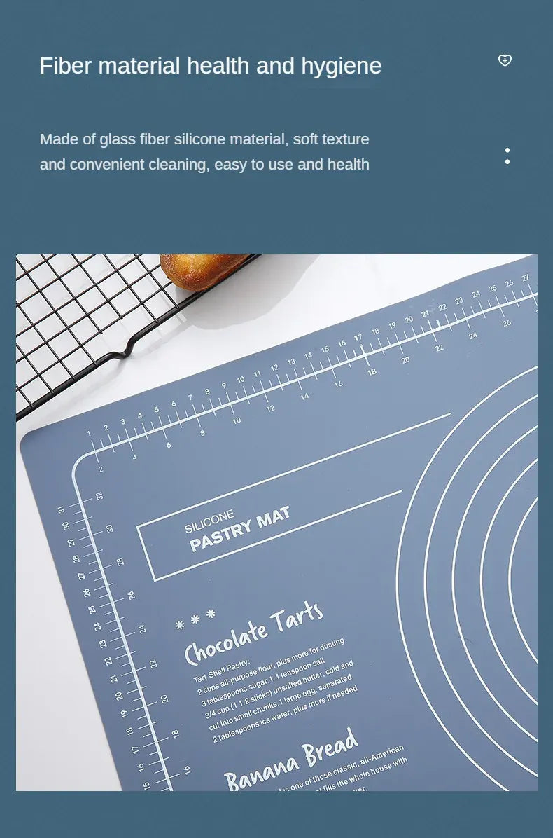 Rouleau à pâtisserie en silicone avec tapis de cuisson anti-adhésif - Idéal pour pâtes pizzas et biscuits rouleaupatisserie