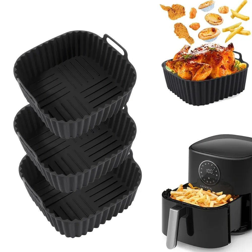 Moule Silicone Air Fryer Réutilisable Carré 25 cm - Antiadhésif Air Fryer