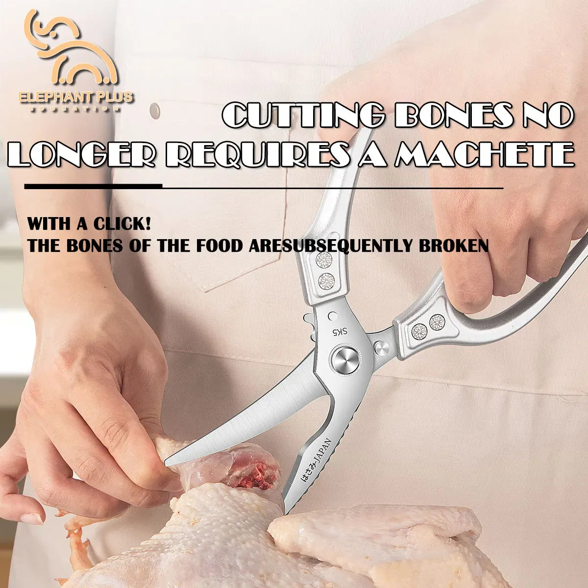 Ciseaux de cuisine en inox pour découpe de poulet et os ciseaux