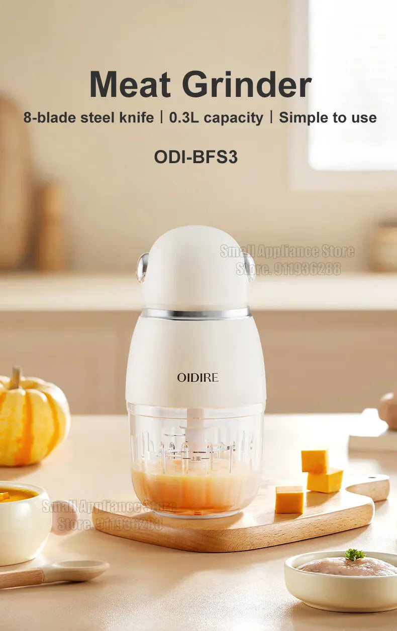 Mini Hachoir Électrique 150W 0,3L — Bol en Verre Borosilicaté, 8 Lames Inox hachoir electrique