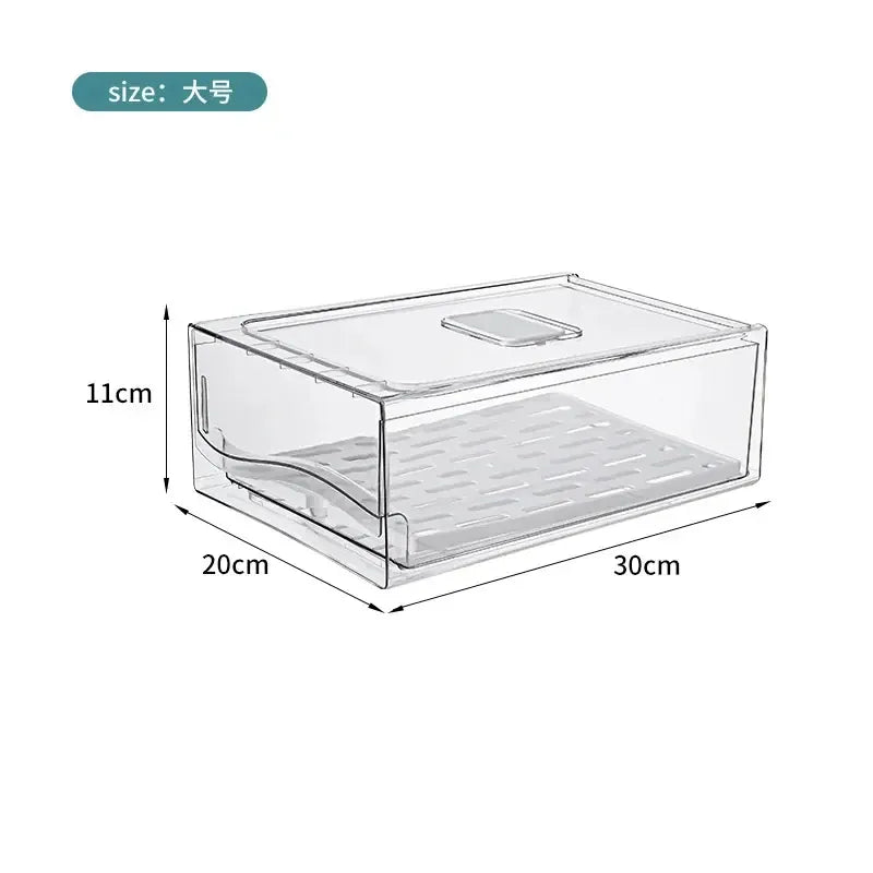 Bac de Rangement Frigo Empilable pour Légumes et Viandes 4L