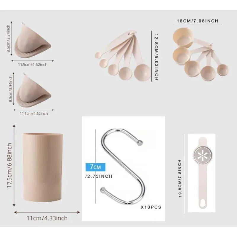 Set Ustensiles Silicone 43 pièces Résistants à la Chaleur inox spatule en silicone