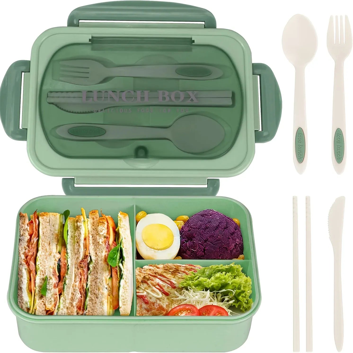 Bento Box Isotherme 2 Compartiments - Contenant Scellé Portable lunchbox