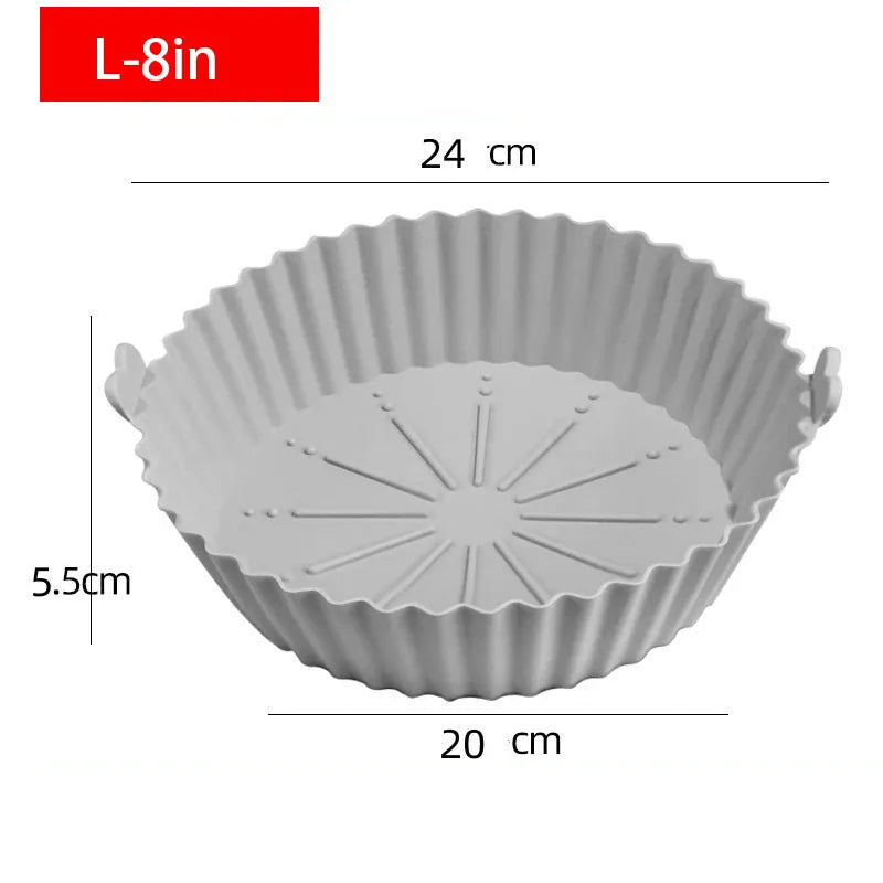 Moule Silicone Réutilisable Air Fryer Rond et Carré - Lot de 2 Pièces Air Fryer