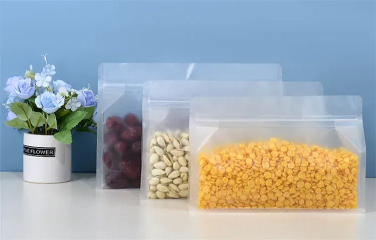 Sachets Zip Alimentaires Opacité Matte - Lot de 50 Pièces 14x20cm