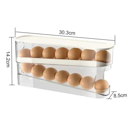 Organiseur Frigo Range-Œufs à Rouleau 12 Œufs - Empilable et Pratique