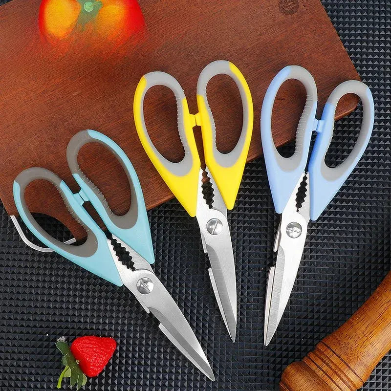 Ciseaux de cuisine multifonctions en acier | Découpe viande et légumes ciseaux