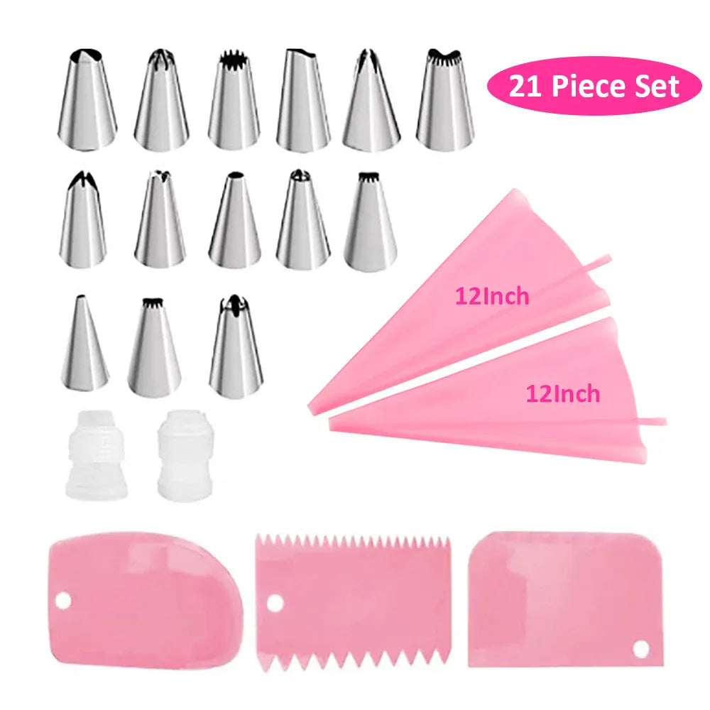 Poche à Douille en Silicone Reusable - Set de 24 Douilles de Pâtisserie douillepoche