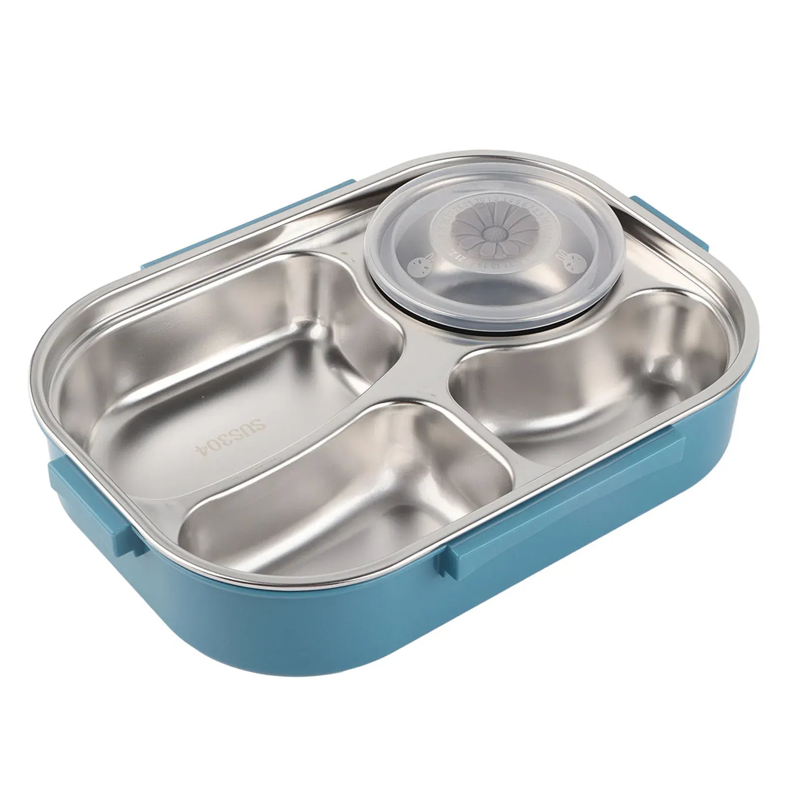 LunchBox Inox — 4 Compartiments, Bol à Soupe 300 ml, Isolation par Eau Chaude lunchbox
