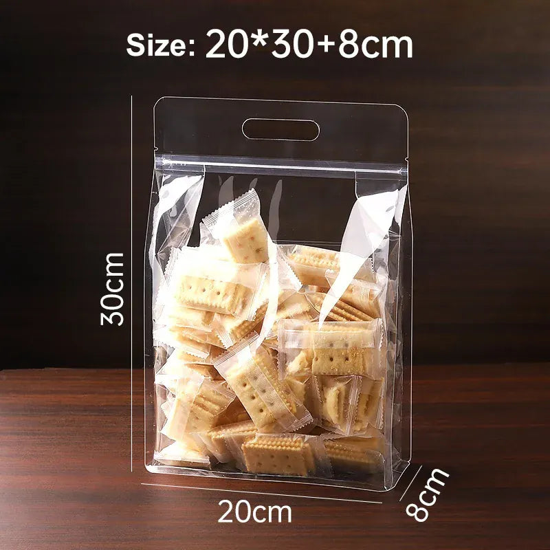 Sachets Zip Alimentaires Transparent - Lot de 50 Pièces avec Zip