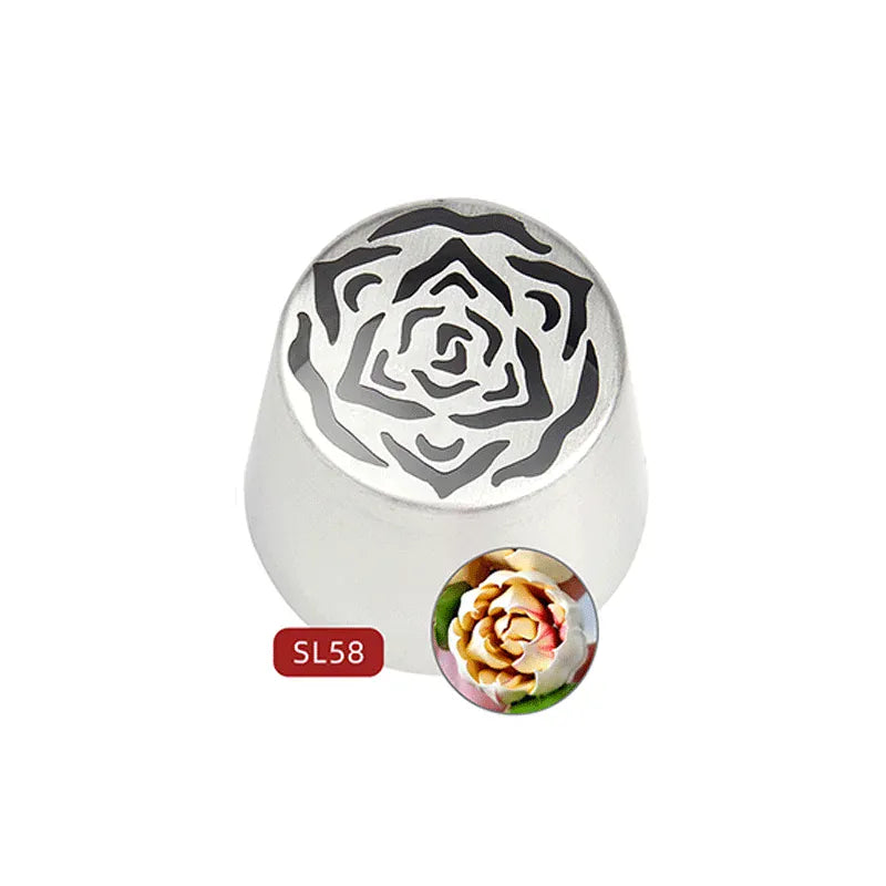 Douille à Pâtisserie en Acier Inoxydable - 3 Pièces Fleur Rose douillepoche