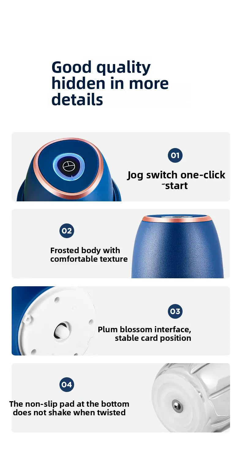 Mini Hachoir Électrique Sans Fil 350 ml — Bol en Verre, 6 Lames Inox, Batterie USB-C hachoir electrique