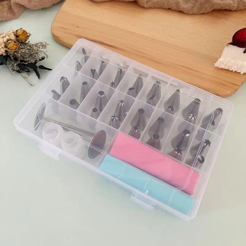 Set d'outils de décoration de gâteaux en inox - 38 pièces avec poches douillepoche