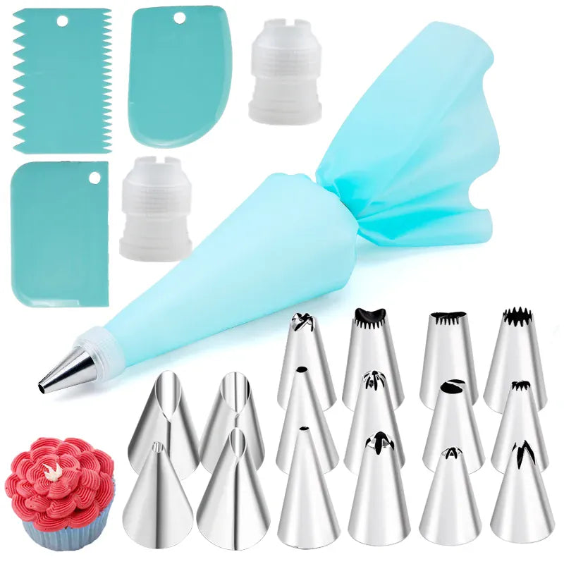 Poche à Douille et 10 Douilles en Acier Inoxydable pour Pâtisserie douillepoche
