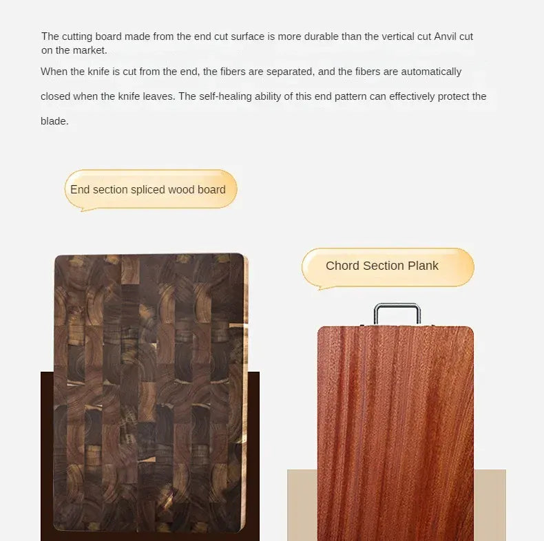 Planche à Découper Acacia Grain de Bout 32 × 22 cm — Double Face Anti-Fissure planche a decouper en bois