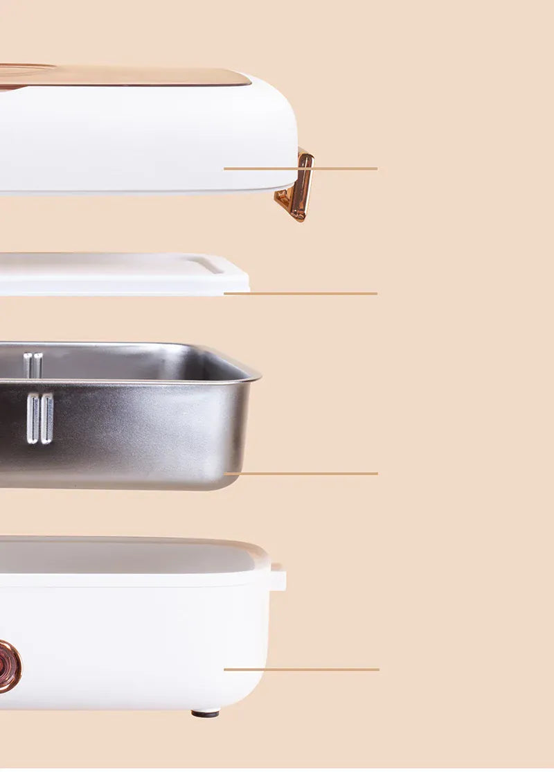 Lunch Box Chauffante Électrique 800 ml — Cuve Inox, 70 °C, USB et Secteur 220 V lunchboxchauf