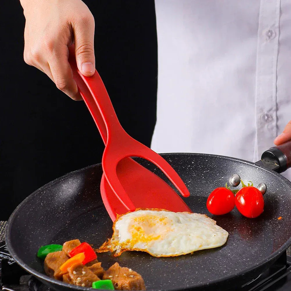 Spatule Silicone 2 en 1 Antidérappante pour œufs et crêpes spatule en silicone