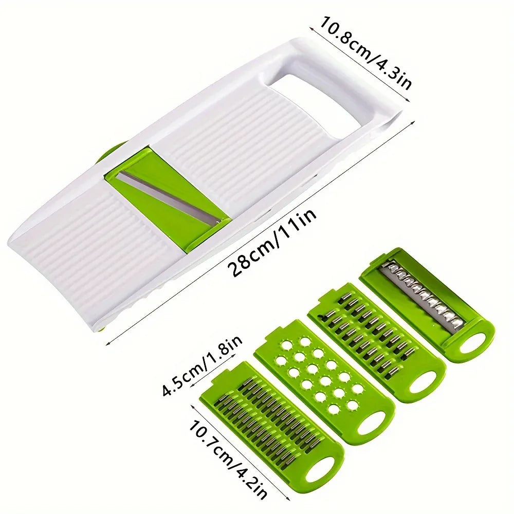 Mandoline à Lames en Acier Inoxydable 5 Pièces avec Protecteurs Mandoline