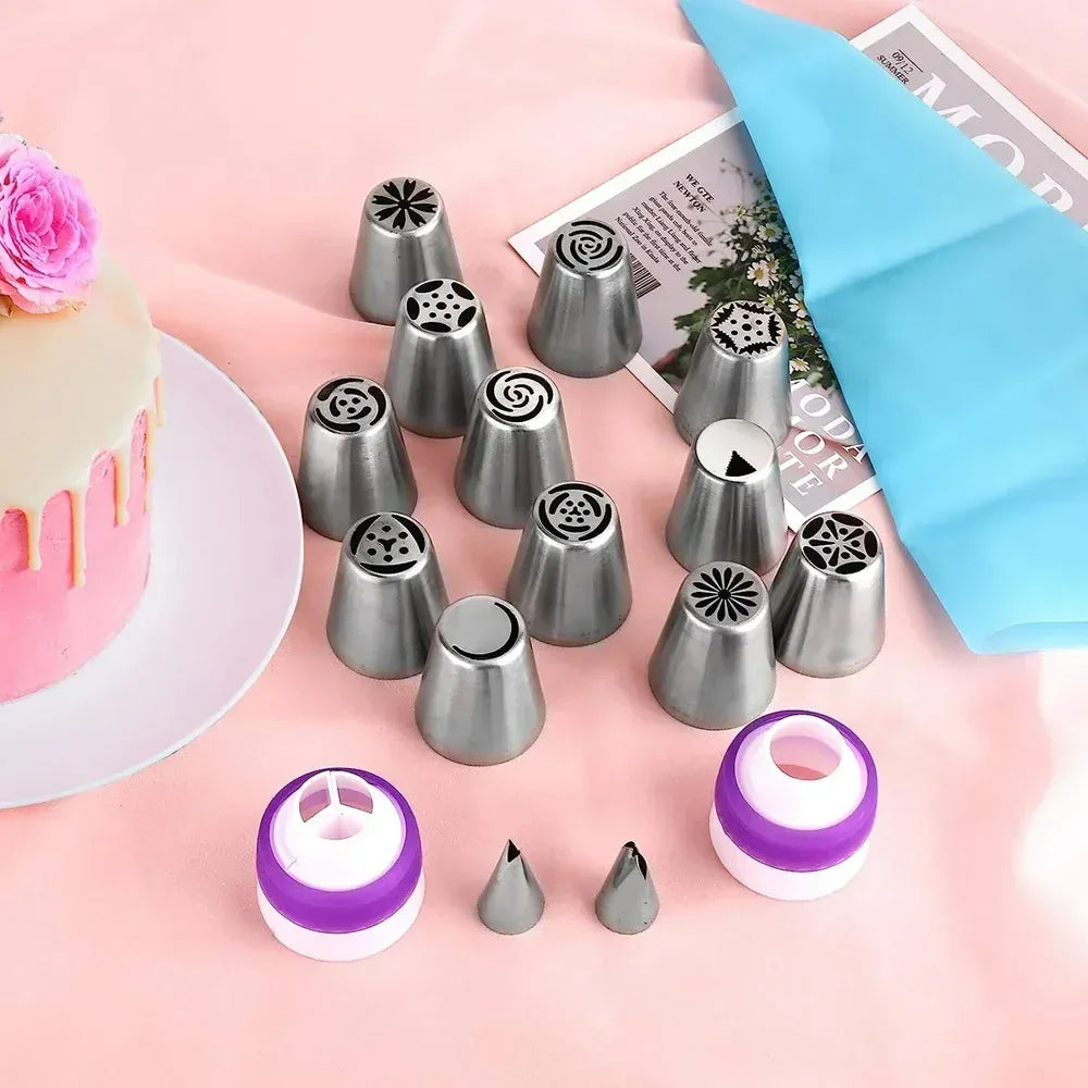 Set de 27 Douilles à Pâtisserie en Acier Inoxydable pour Décoration de Gâteaux douillepoche