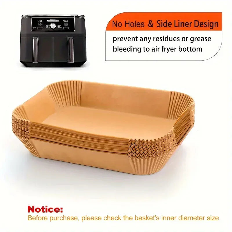 Papier Cuisson Air Fryer Rectangulaire Jetable Lot de 100 Pièces Air Fryer