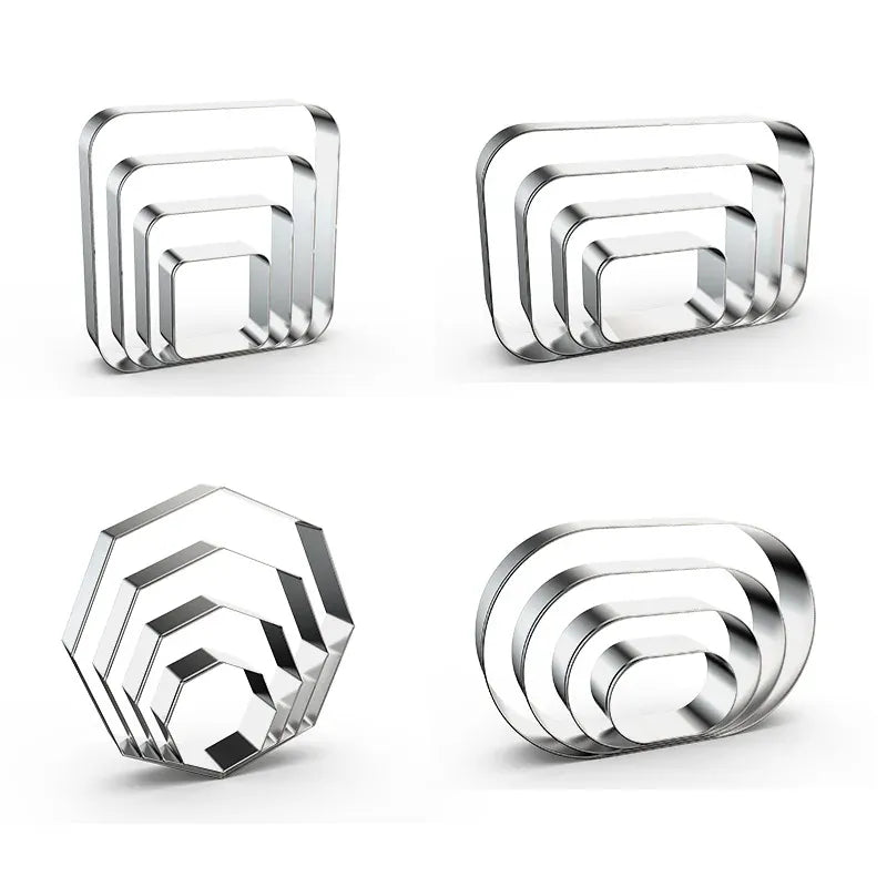 Emporte-pièces en métal rectangulaires - 12 pièces pour pâtisserie emportepieces
