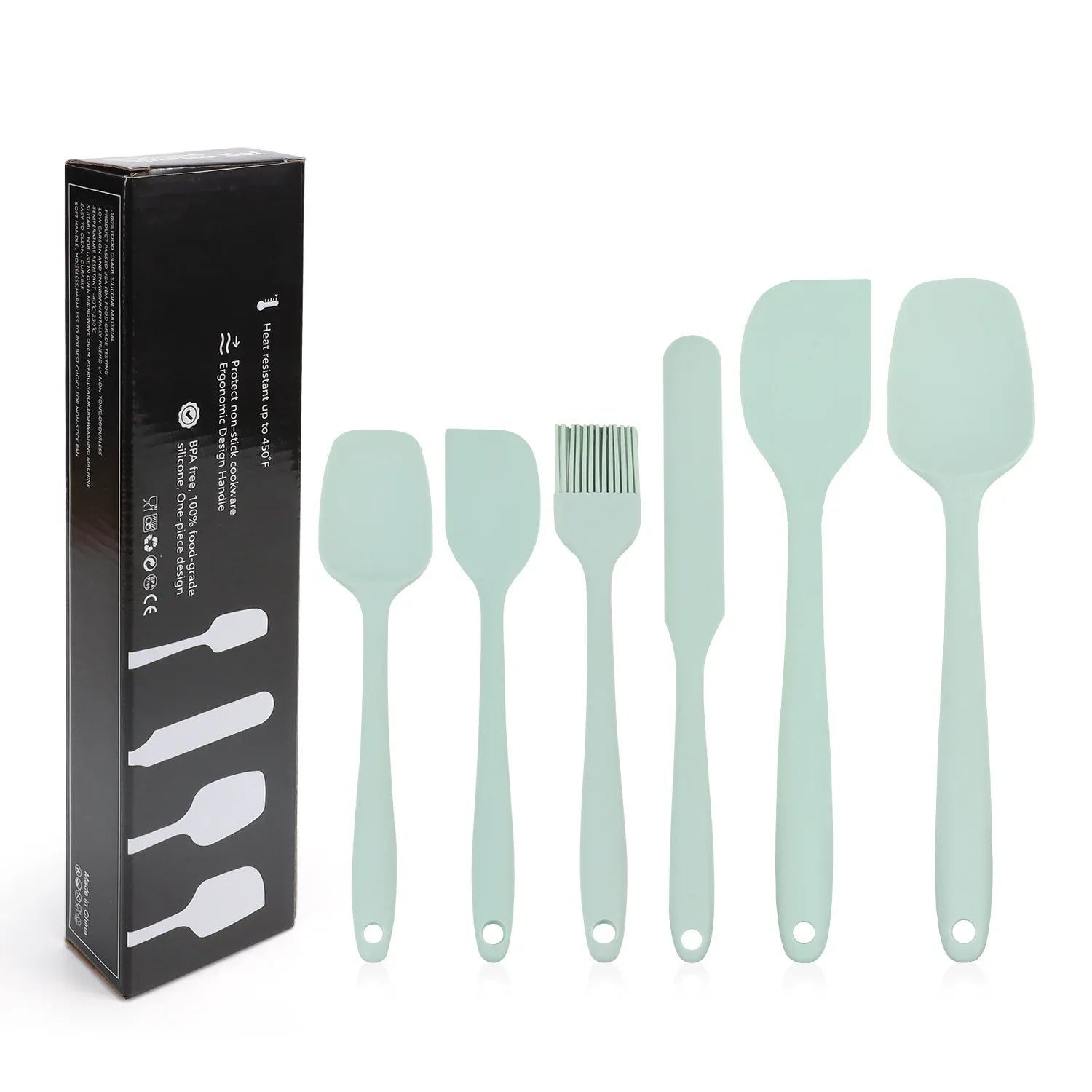 Set Ustensiles Silicone 6 pièces pour Pâtisserie | Résistants à la Chaleur spatule en silicone