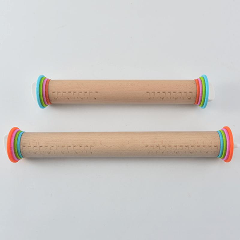 Rouleau à pâtisserie réglable en bois avec anneaux interchangeables rouleaupatisserie