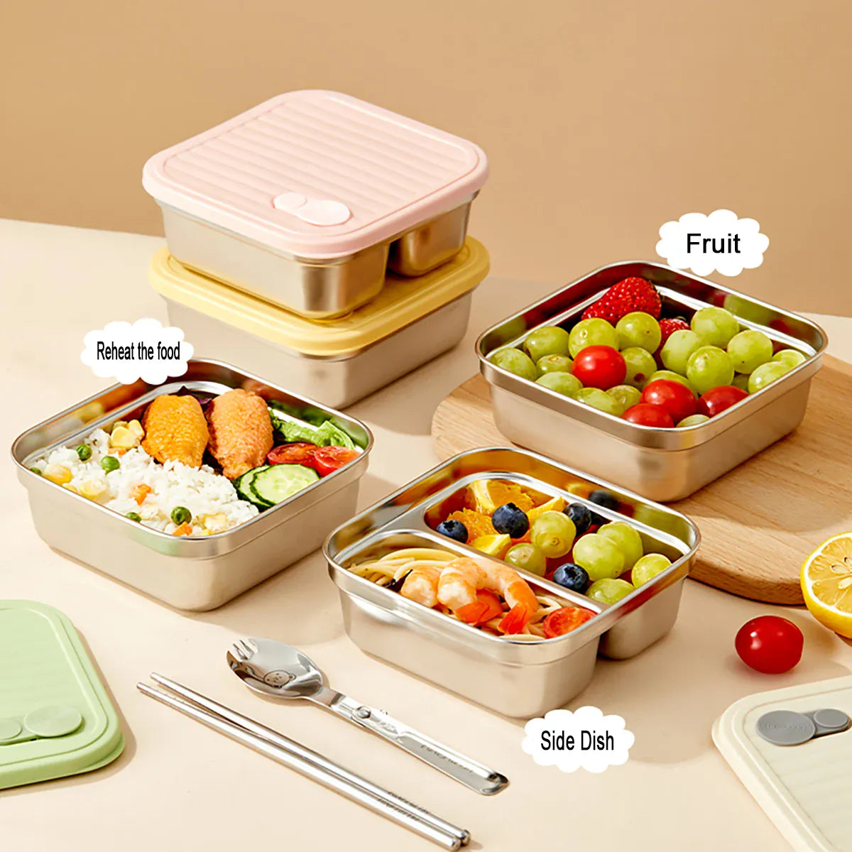 Ensemble Lunch Box Lucky - 700ml Étanche Anti-Fuite Bento