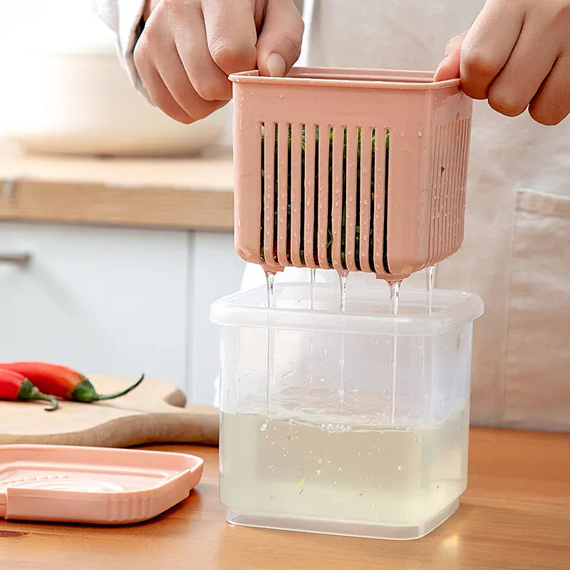 Bac de Rangement Frigo 2 Étages | Conteneurs Hermétiques pour Légumes