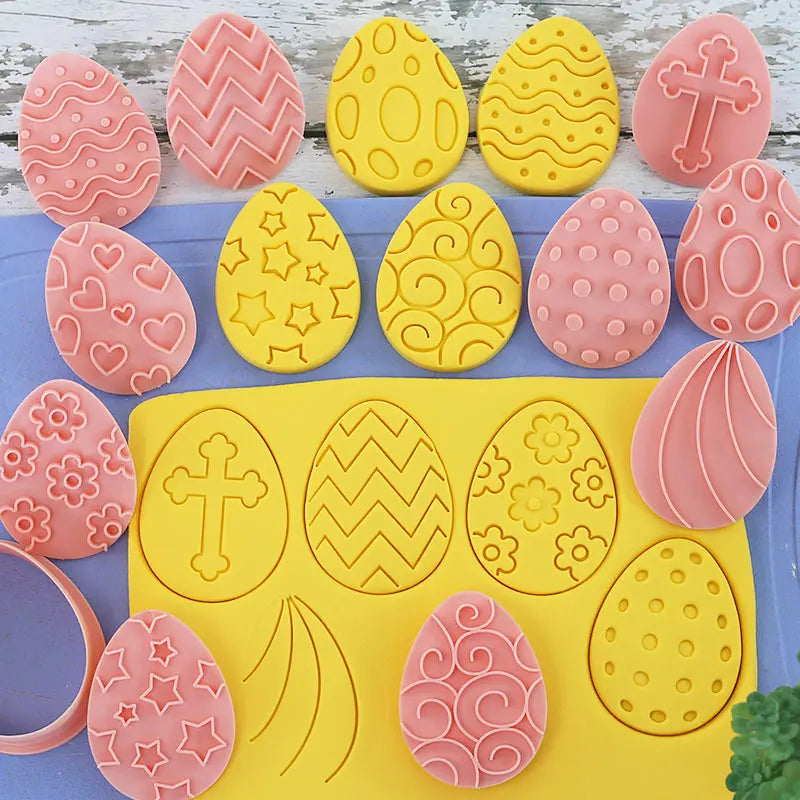 Emporte-pièces à Gâteaux Pâques - 10 Pièces Formes Lapin et Oeuf emportepieces