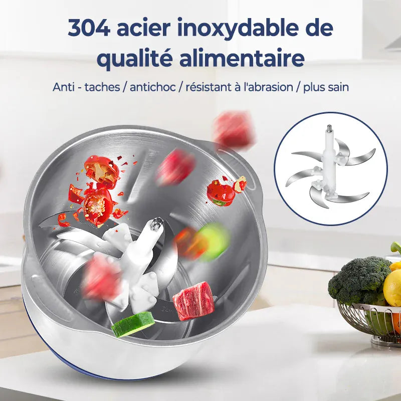 Hachoir Électrique Multifonction 5 L — 500 W, 6 Lames Cyclone Inox, 5 Vitesses hachoir electrique