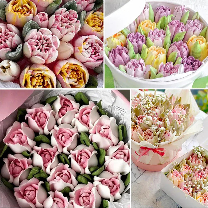Douilles à Pâtisserie en Acier Inoxydable pour Fleurs 3D - 8 Pièces douillepoche