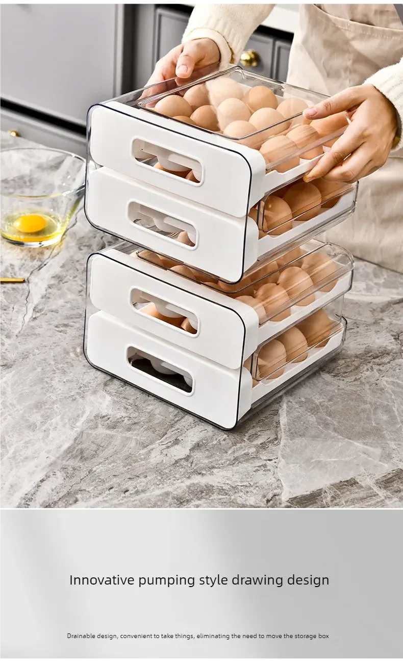 Organiseur de Rangement Frigo pour 32 Œufs | Double Couche
