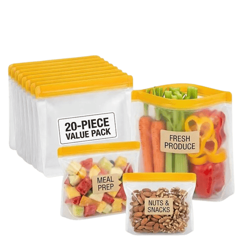 Sachets Silicone Réutilisables - Lot de 20 Anti-Fuite BPA Free ssr