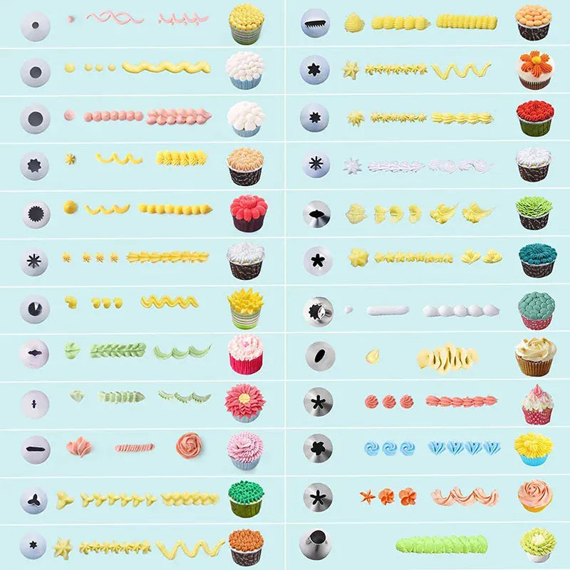 Douilles à pâtisserie en acier inoxydable - 24 pièces pour décoration gâteaux douillepoche