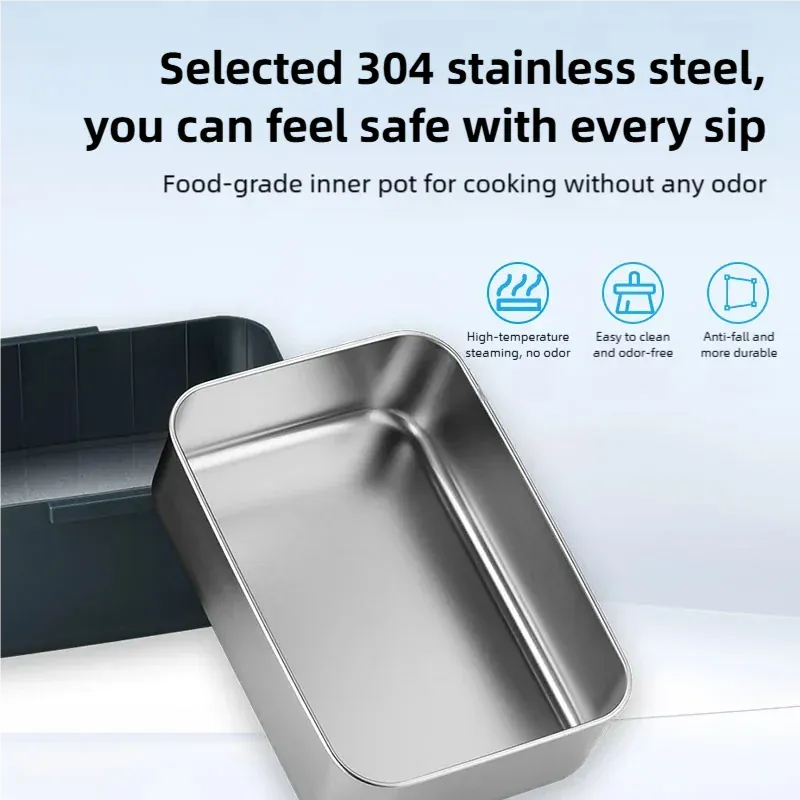LunchBox Électrique Chauffante 3,5 L — Inox 304, 90 W, 220 V / 12-24 V Voiture lunchboxchauf