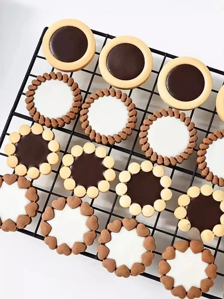 Emporte-pièce en silicone pour biscuits en forme de fleur - 3 pièces emportepieces