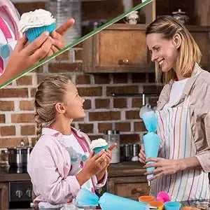 Poches à Douille en Silicone - Set de Pâtisserie avec 12 Douilles en Acier Inoxydable douillepoche