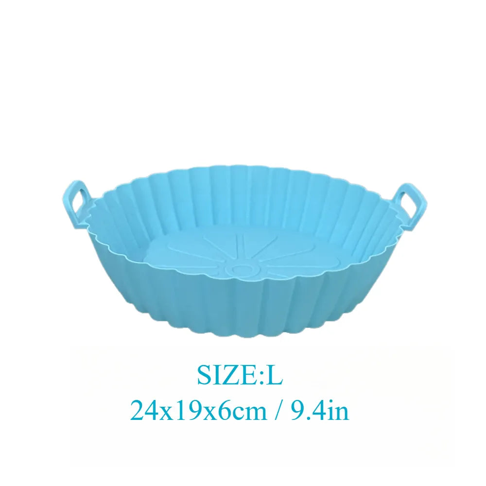 Moule Silicone Réutilisable Air Fryer Rond - Lot de 2 Pièces Air Fryer