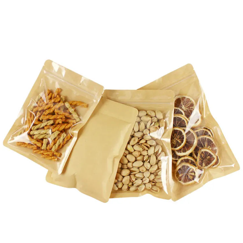 Sachets Kraft avec Fenêtre Transparente - 10 Pièces 12x18 cm