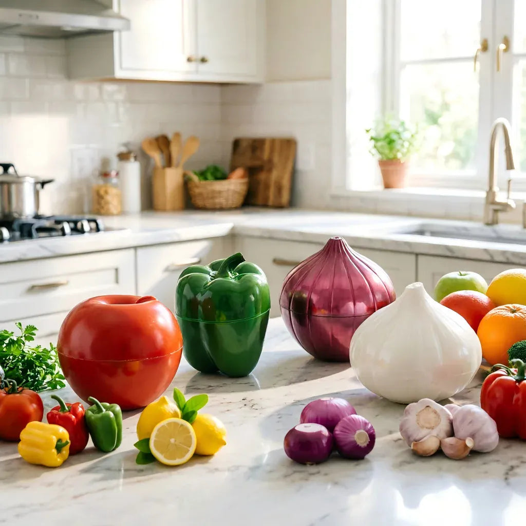 Boîte Hermétique Design Fruits et Légumes | Lot de 4 Pièces