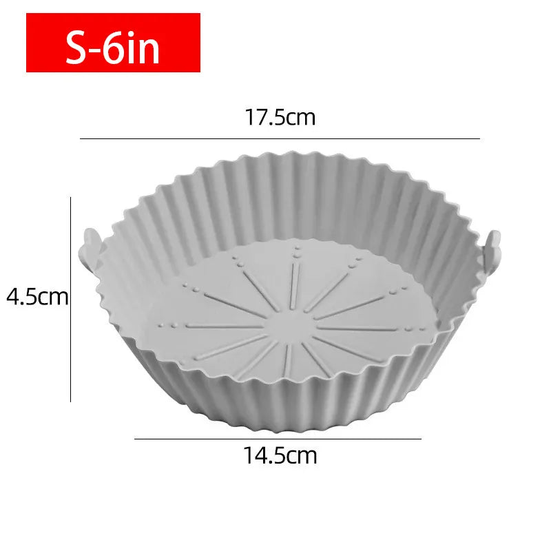 Moule Silicone Réutilisable Air Fryer Rond et Carré - Lot de 2 Pièces Air Fryer