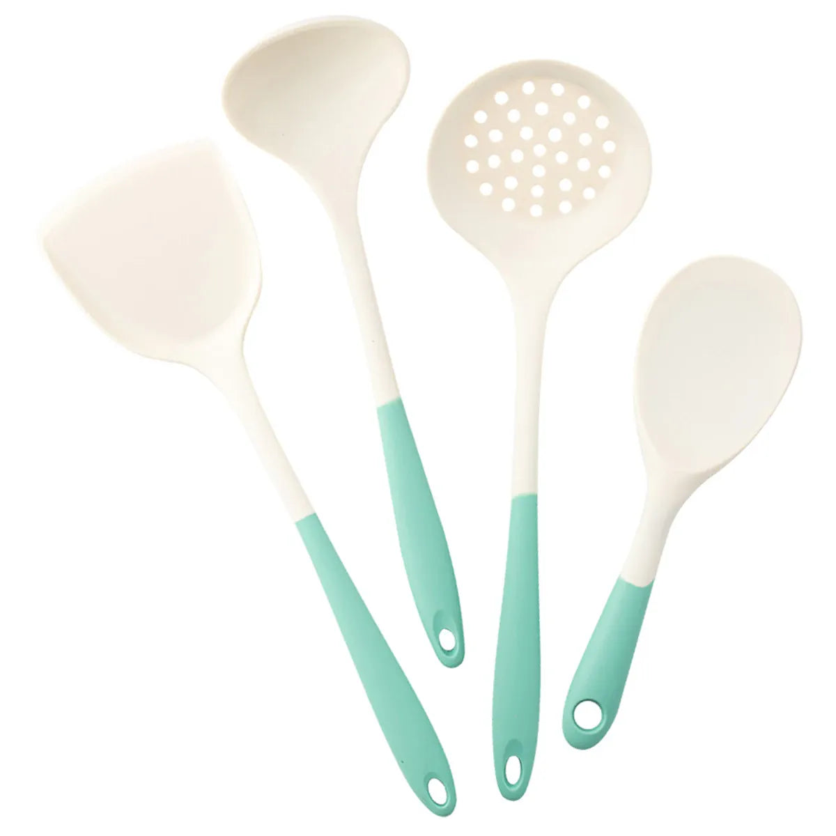 Set Ustensiles Silicone 4 Pieces | Outils de Cuisine Antidérapants spatule en silicone