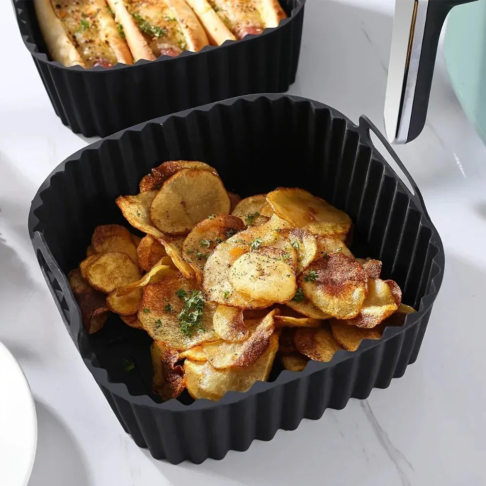 Moule Silicone Air Fryer Réutilisable Carré 25 cm - Antiadhésif Air Fryer