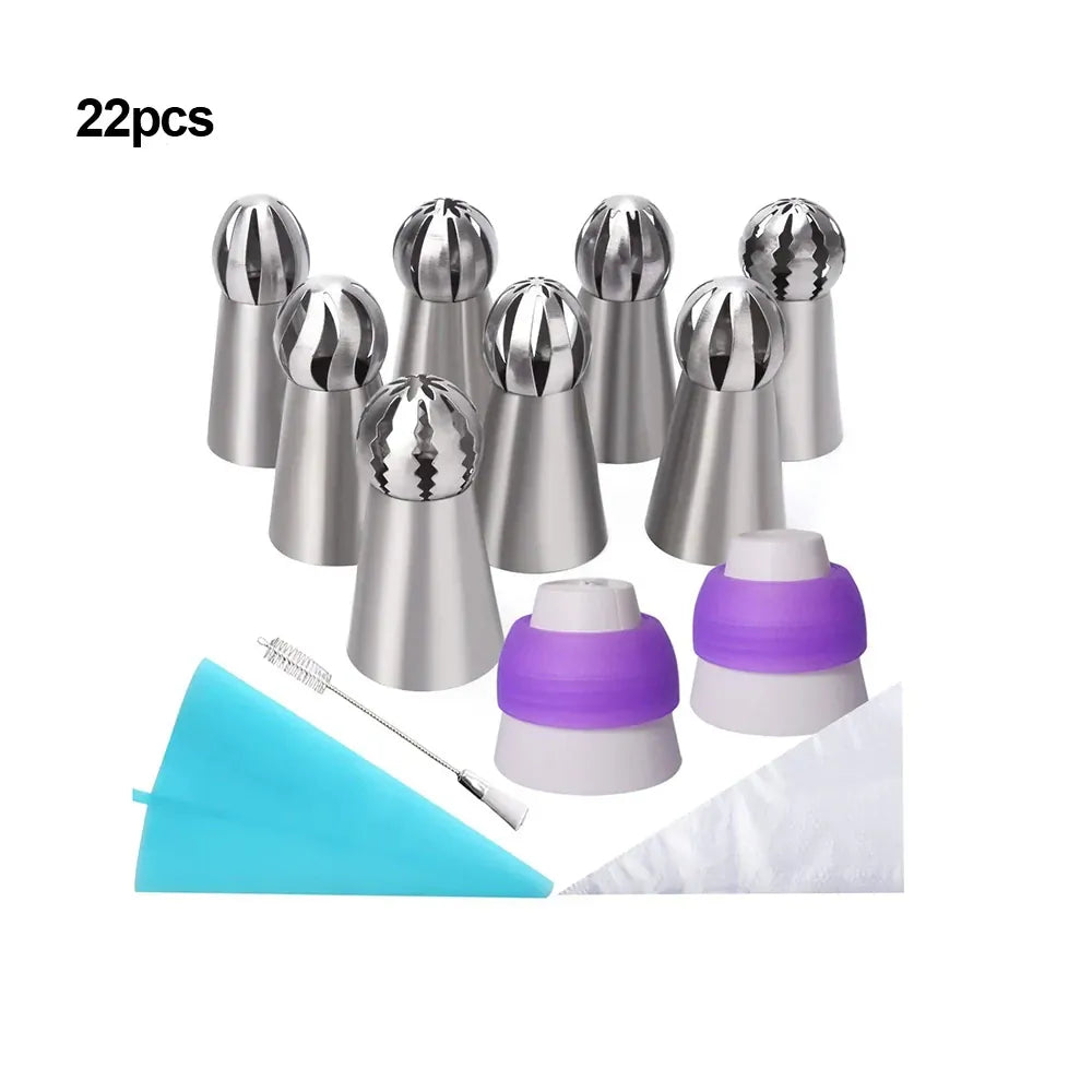 Douilles à pâtisserie en inox 13 pièces avec poches à douille décoratives douillepoche