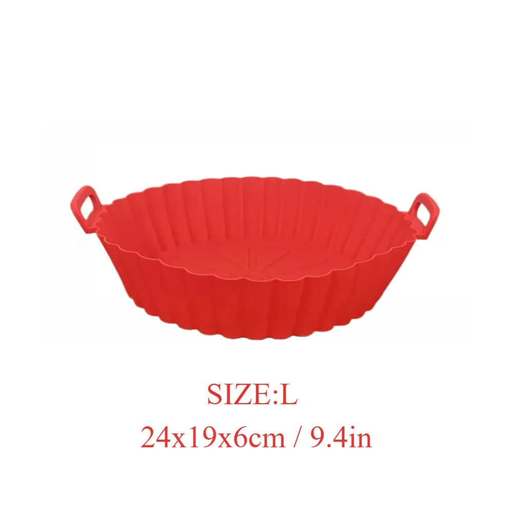 Moule Silicone Réutilisable Air Fryer Rond - Lot de 2 Pièces Air Fryer