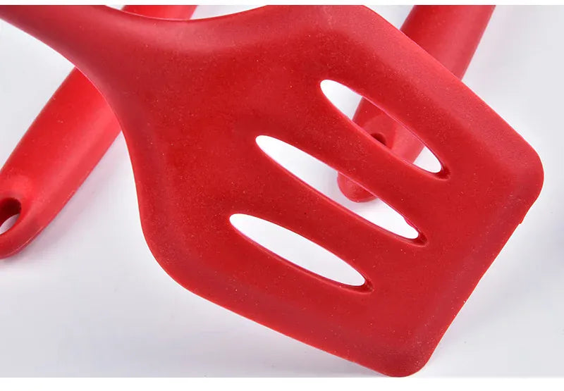 Set Ustensiles Silicone 5 pièces Résistants à la Chaleur Rouge spatule en silicone