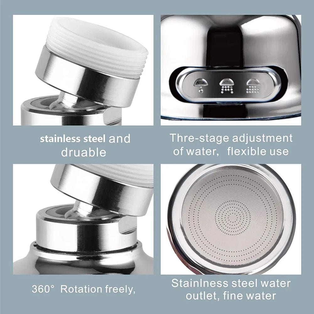 Aérateur de robinet de cuisine à 360 degrés - Économie d'eau - Filtre diffuseur robinetterie